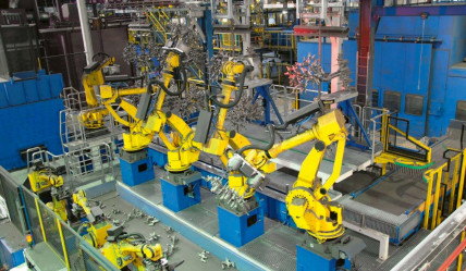 Cooperating robots spread casting clusters